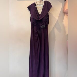 Patra Plum purple size 22W full length formal gown. Cowlneck design.